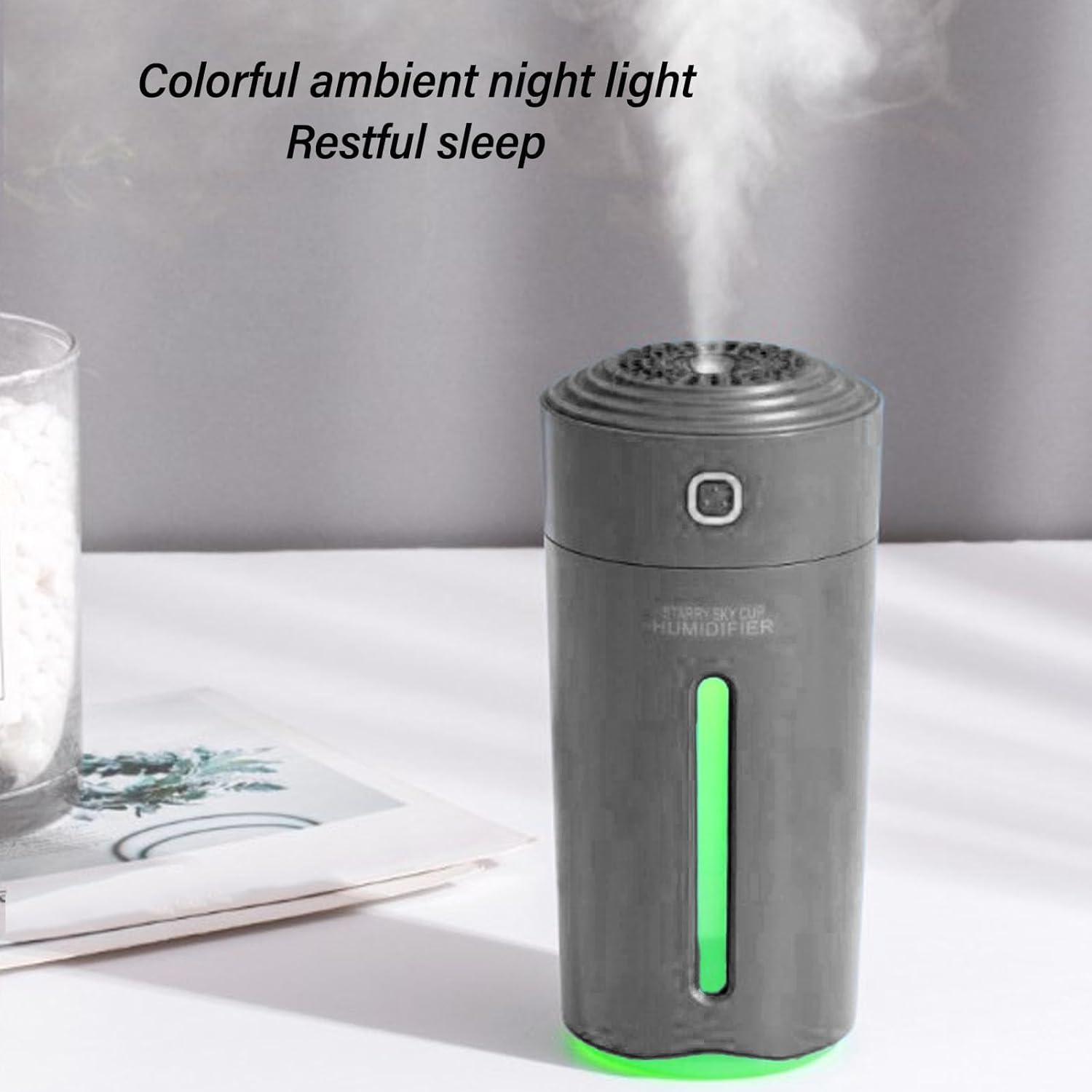 Do użytku domowego Dyfuzor olejków eterycznych, mini przenośny wielofunkcyjny nawilżacz 230 ml 2 w 1 cichy do biura i domu(Gray)