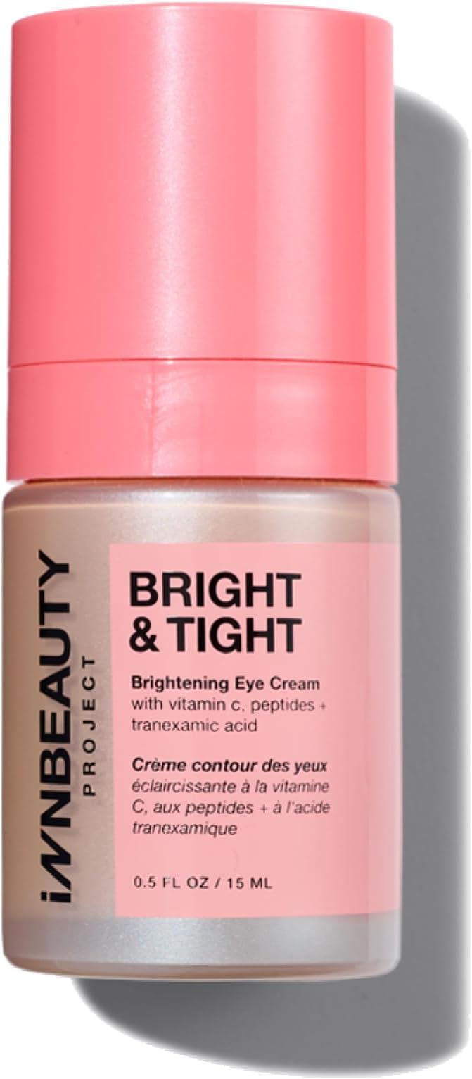 Innbeauty Project Bright & Tight Eye Cream with Vitamin C & Peptides for Dark Circles & Firming, 0.5 OZ (15ml)