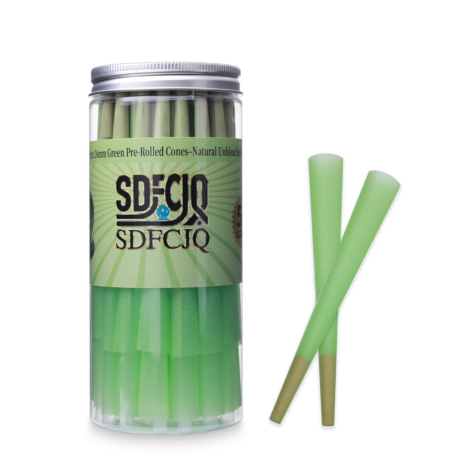 Pre rolls King Size 50 Packs Natural Rolling Papers Prerolled Cones With Tips Green ?For Tobacco Use Only?