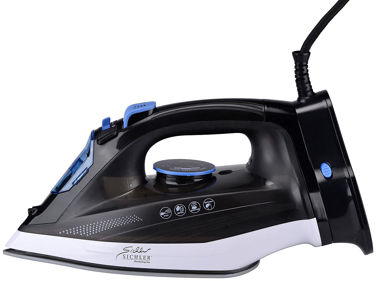 Sichler Haushaltsgeräte ferro da stiro a vapore 2 in 1 senza fili con base 2200 W nero