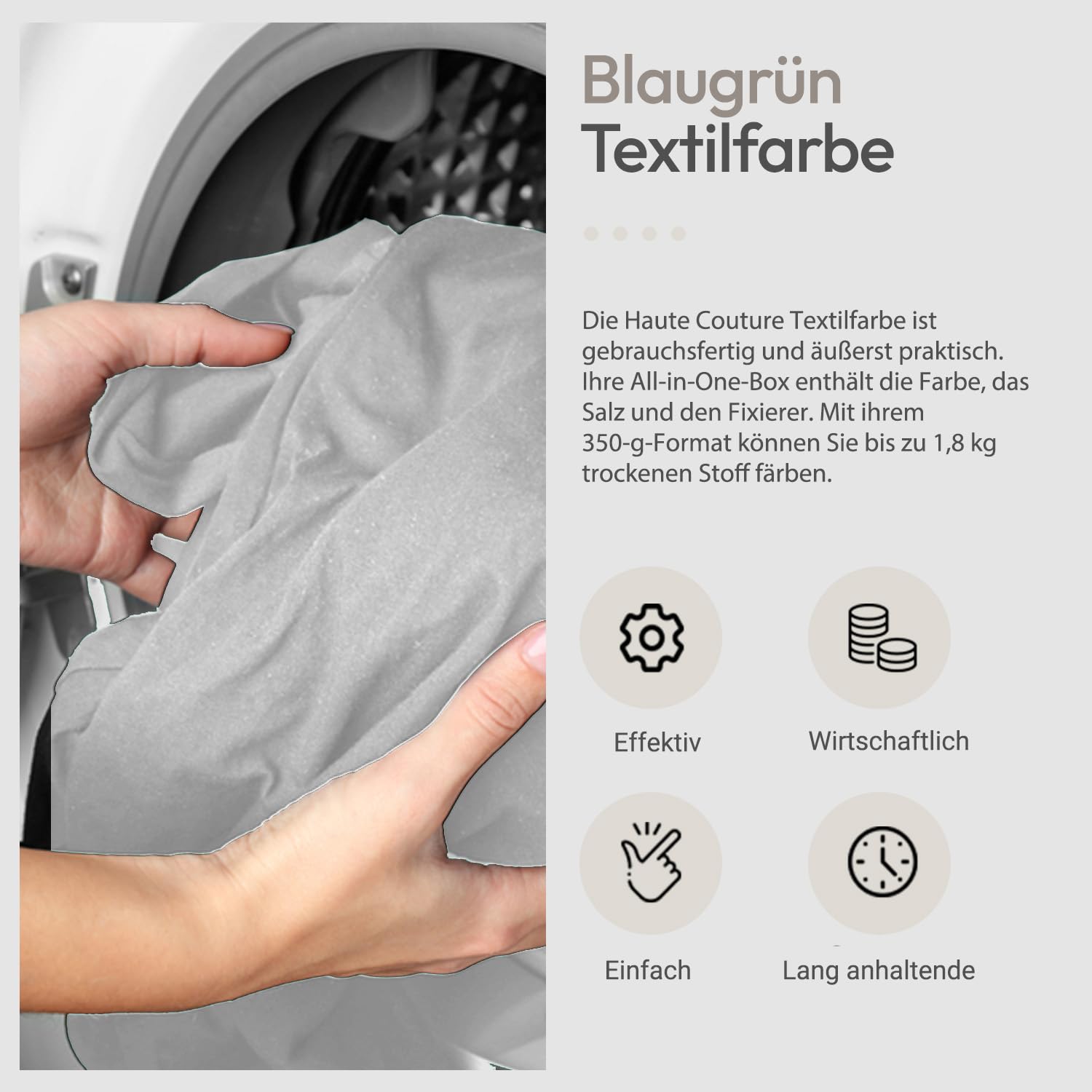 Haute Couture - Textilfarbe All-in-One - LichtGrau - 3x350g