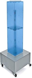 Azar 703386-BLU Standard Four-Sided Interlocking Pegboard Tower, Blue Translucent Color