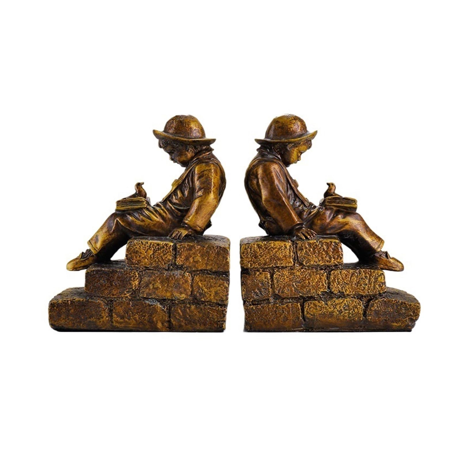 Shelves Book Ends Bookends Vintage Design Resin Bookshelf Decorative for School Office Home Book Support