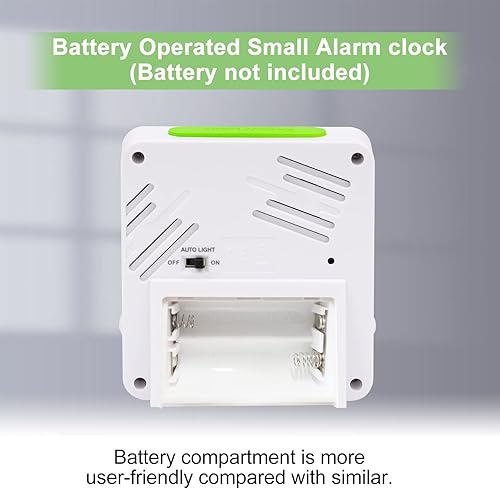 Miniatura 7 de Geevon Reloj despertador digital pequeño con luz nocturna inteligente con 2 alarmas de pitido crecientes, temperatura interior, reloj despertador de