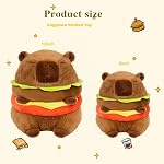 Hamburger Capybara Plush, Kawaii Hamburger Capybara Stuffed Aniamls Toys Soft Plushie Dolls Capybara Plush Pillow Birthday for Kids Boys Girls (Hamburger Capybara,12in)