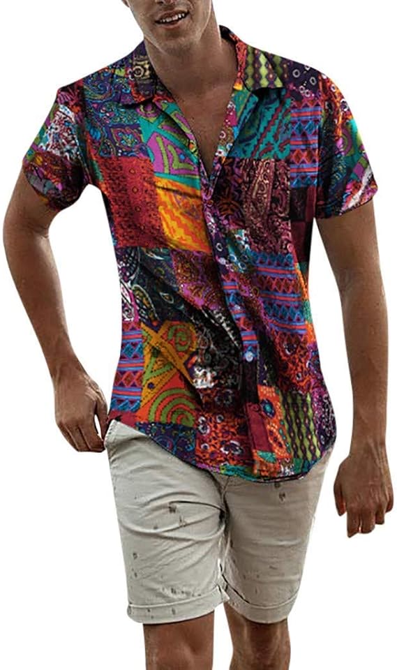 Chemise Hawaïenne Manches Courtes Visesunny Aloha - Multicolore, Taille L, Séchage Rapide