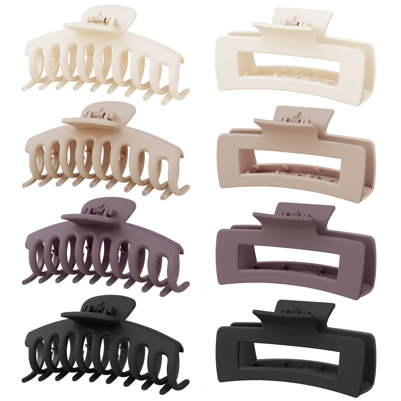 Kavya 8 Piezas de Pinzas Antideslizantes Grandes Para Cabello Grueso, Accesorios Para Peinados Para Mujeres y Niñas (10.5 cm)-D