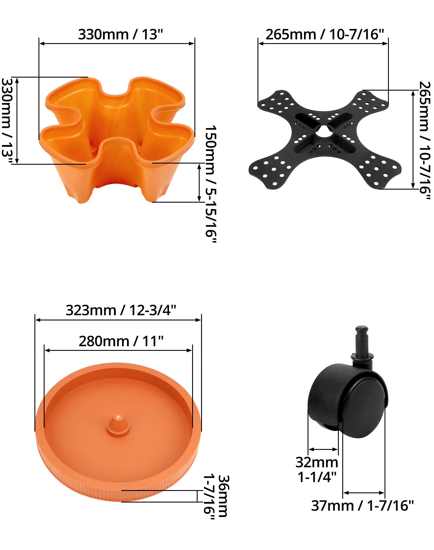 QWORK® 6 livelli fioriera verticale, Vasi per piante impilabili in plastica, Verdure impilabili, Fragole, Fiori