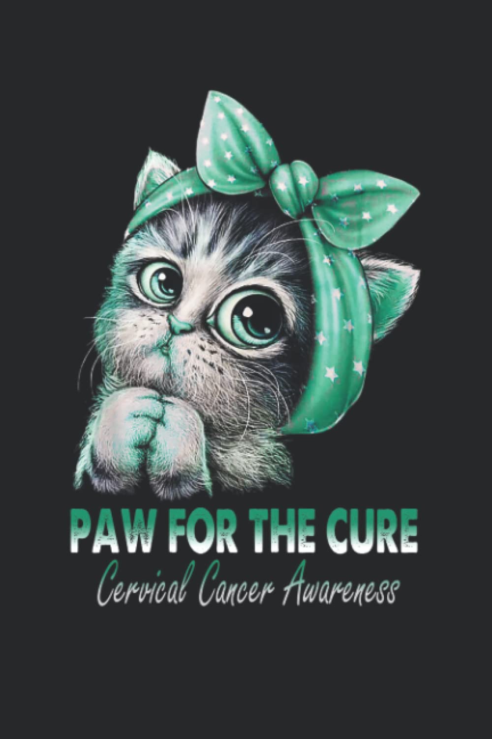 Cervical Cancer Awareness cat Lined Notebook: Cervical Cancer Journal 110 Pages 6x9 Inch for Cervical Cancer Warrior & Cervical Cancer Fighter