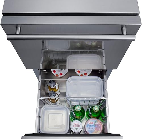 Miniatura 9 de Summit Appliance ADRD18OS - Refrigerador de 18 pulgadas de ancho con 2 cajones para exteriores, de acero inoxidable, con cajones frontales listos