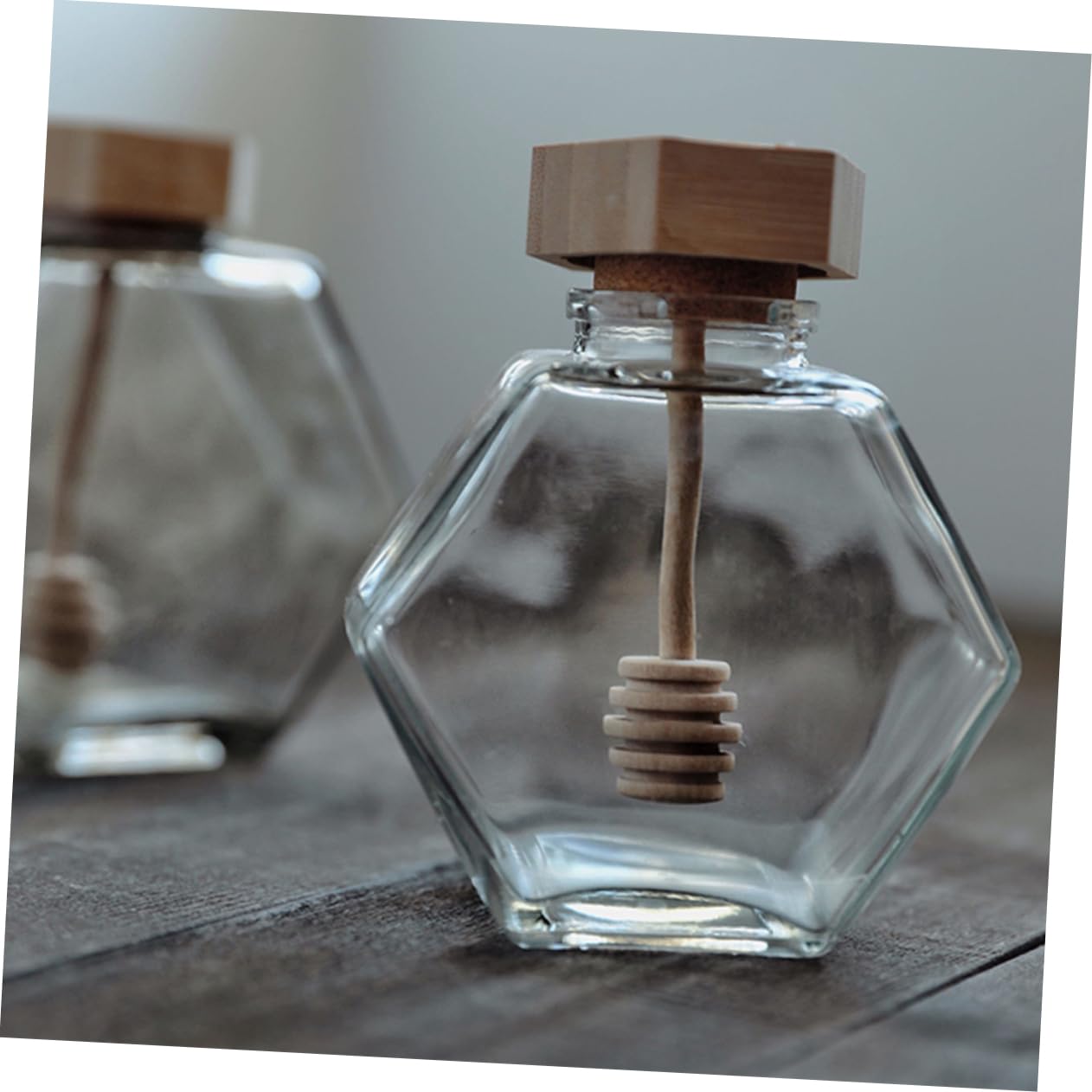 Amazon｜DECHOUS ガラス製蜂蜜 ハニー ドリ 不要 スタンド付きグラス