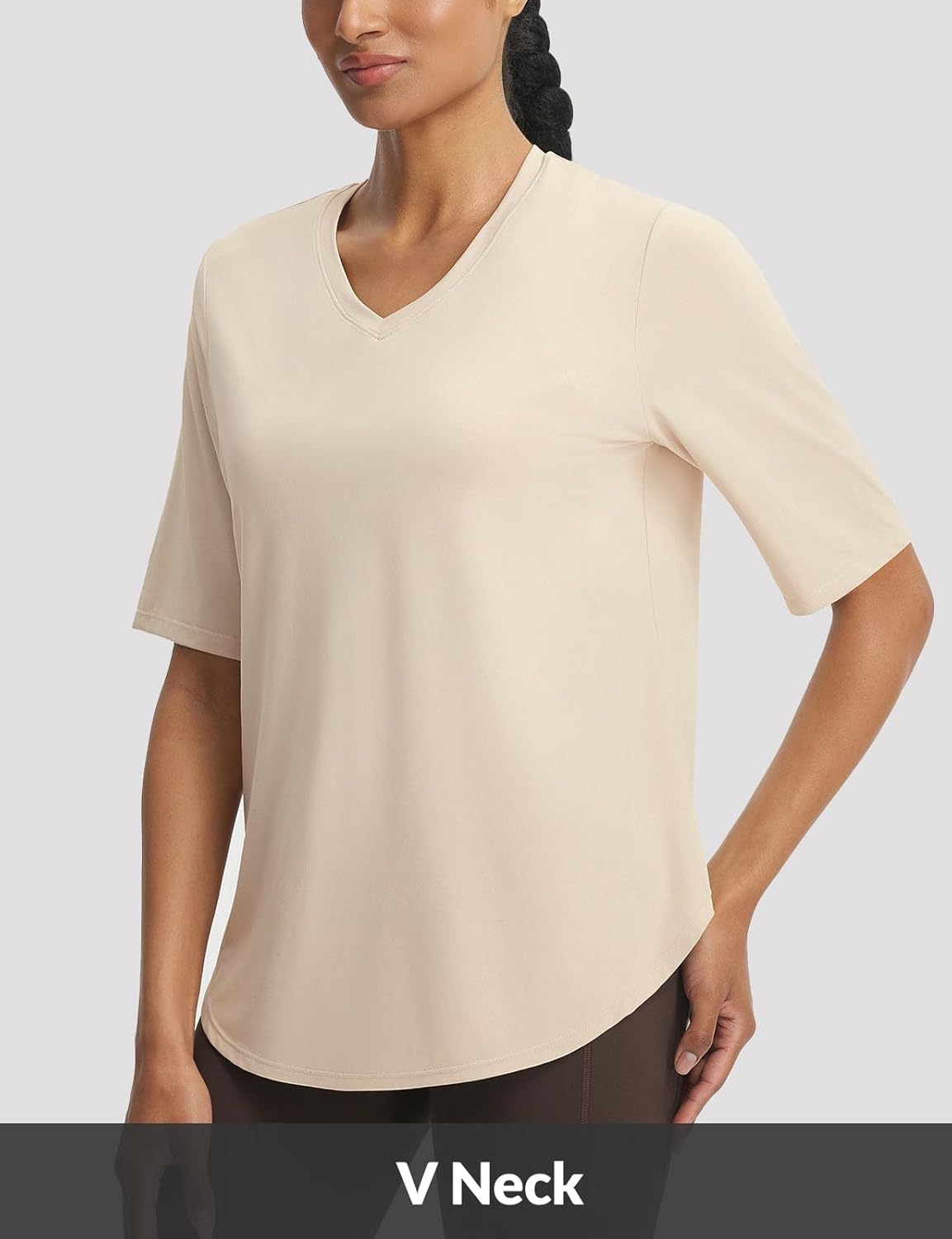 BALEAF Womens Half Sleeve Athletic Shirts V Neck Elbow Short Sleeve Workout Tops UPF 50+ Sun Protection UV Yoga Running - Image 5