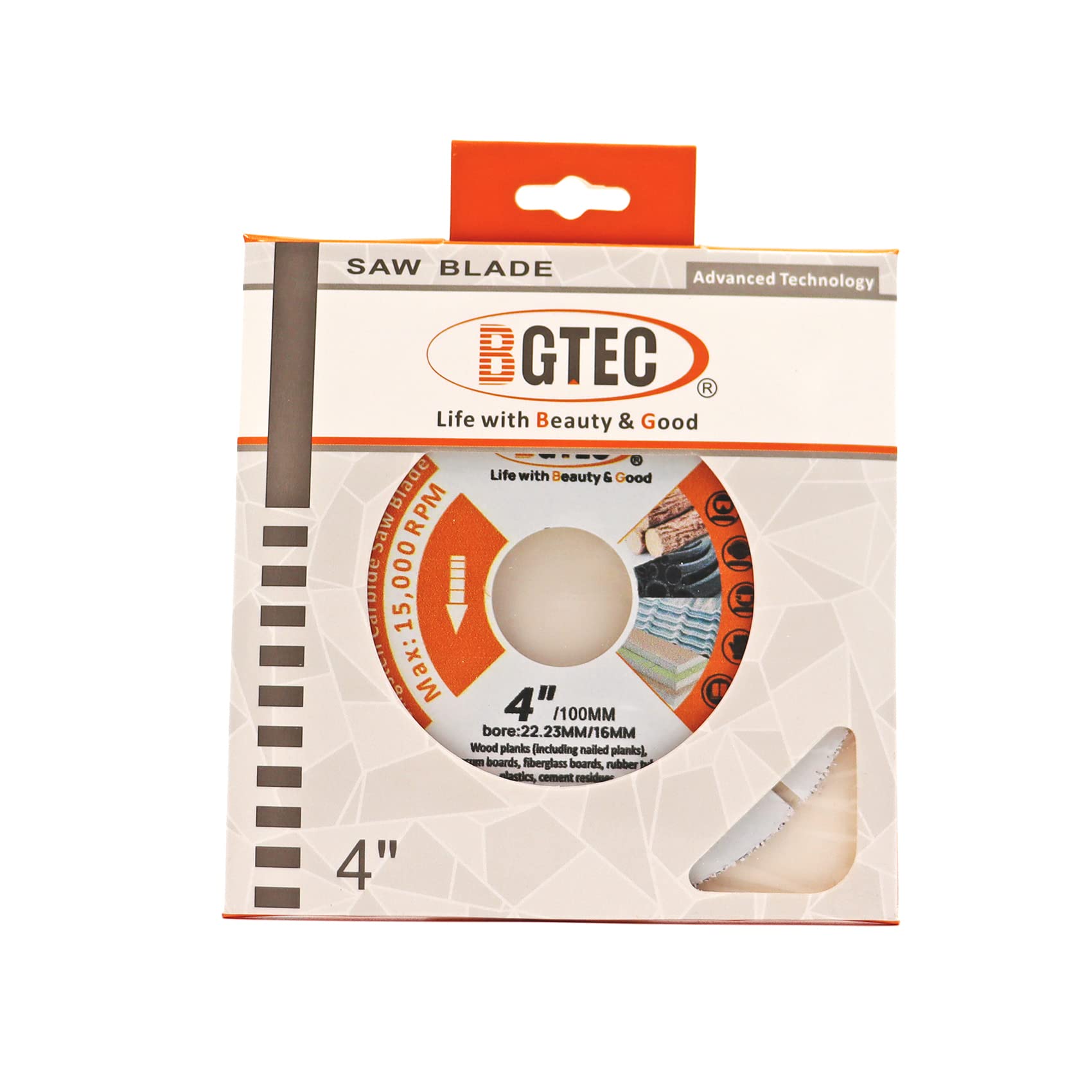 BGTEC Disco de corte de madera de carburo, 10 piezas de 100 mm de carburo soldado al vacío para tablero de madera, tablero de yeso, tubo de goma, plástico