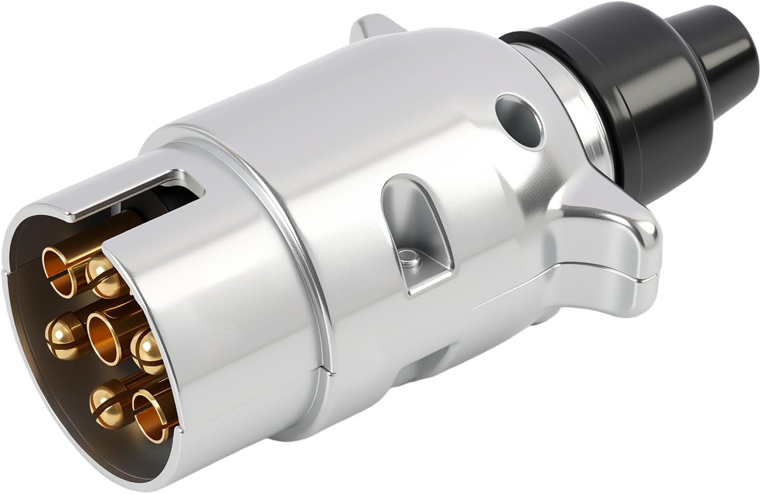 7 Pin Trailer Socket, Universal Adaptor for Trailer with 4 Male and 3 Female, 12 V Aluminium Electrical Connector with Moisture Protection, for Trailers, Caravans, Trucks, RVs
