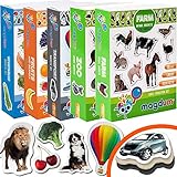 MAGDUM GESCHENK 5 SETs FOTO Bauernhof+ Zoo Tiere+ Obst+ Gemüse+ Transport Kühlschrank Magnete (110 Stück) für Kinder Kleinkinder Jungen Mädchen. Bequeme box, um das Produkt nach Gebrauch zu lagern, nehmen Sie es mit auf REISEN. BESTE GEBURTSTAG ODER WEIHNACHTEN GESCHENK. 110 Kühlschrank Tiere magnet GESCHENK SET besteht aus BAUERNHOF (16 Foto Tiere Magneten: Ente+ Hase+ Strauß+ Hahn+ Schwein+ Katze+ Hund+ Henne+ Truthahn+ Schaf+ Kuh+ Stier+ Ziege+ Esel+ Pferd+ Hirsch) UND