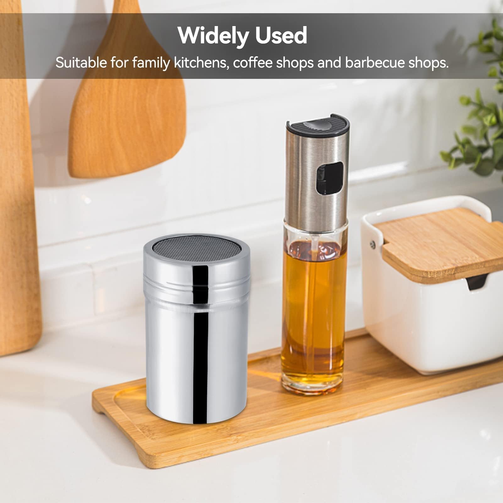 Diffuser Kruidenpot, roestvrij staal Cacaopoeder Shaker Chocoladeglazuur Suiker Shaker Zeef 3 modellen(M