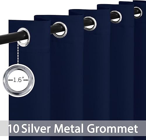 Miniatura 4 de Yakamok Panel de cortina de puerta de patio, cortinas aislantes para puerta corrediza, cortinas con ojales, cortinas extra anchas, cortinas para