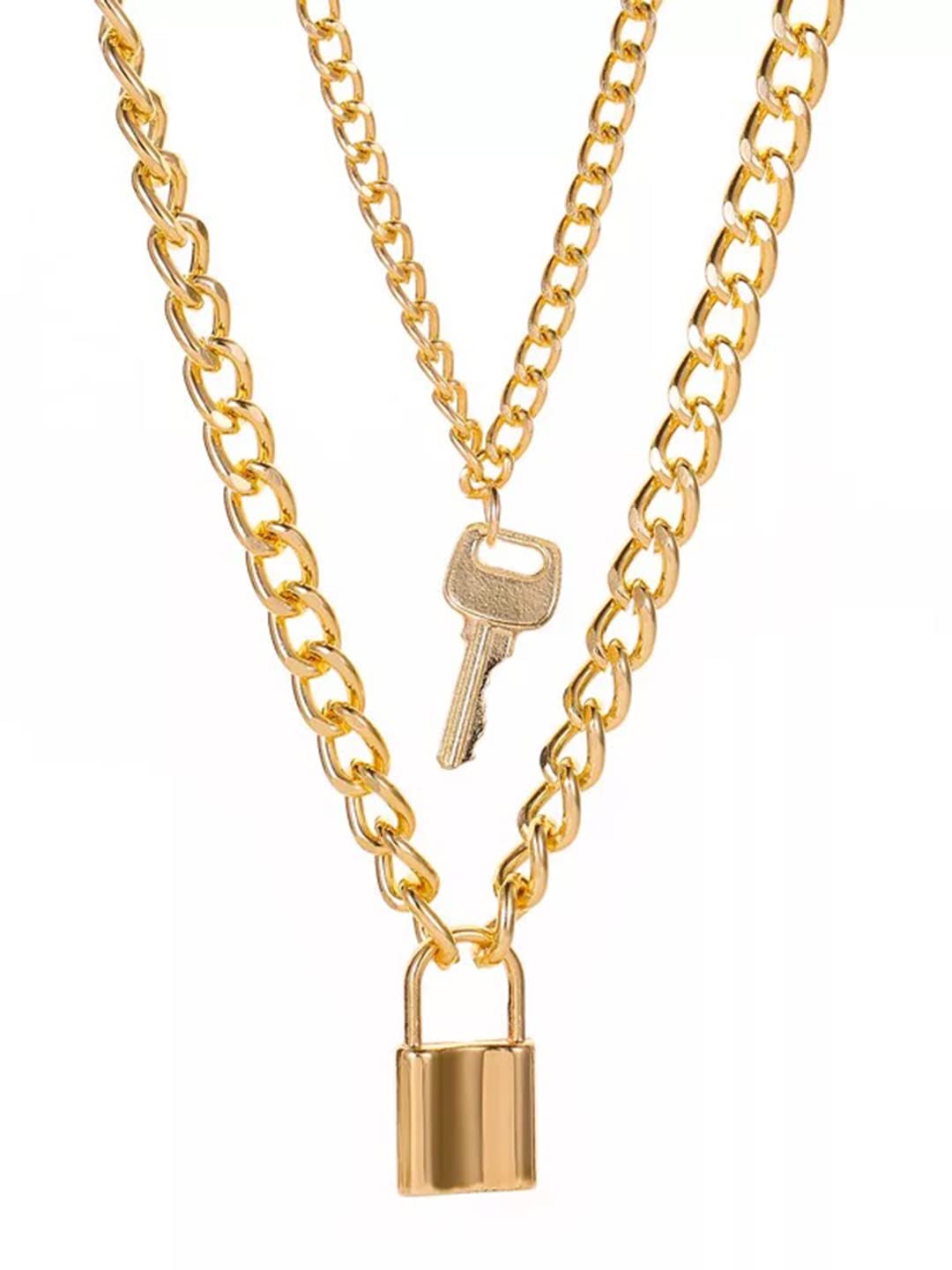 Vembley Trendy Fashion Multilayered Key Locket Gold Plated Chain Choker Necklace For Women (B0B2LW35M6) Amazon Price History, Amazon Price Tracker