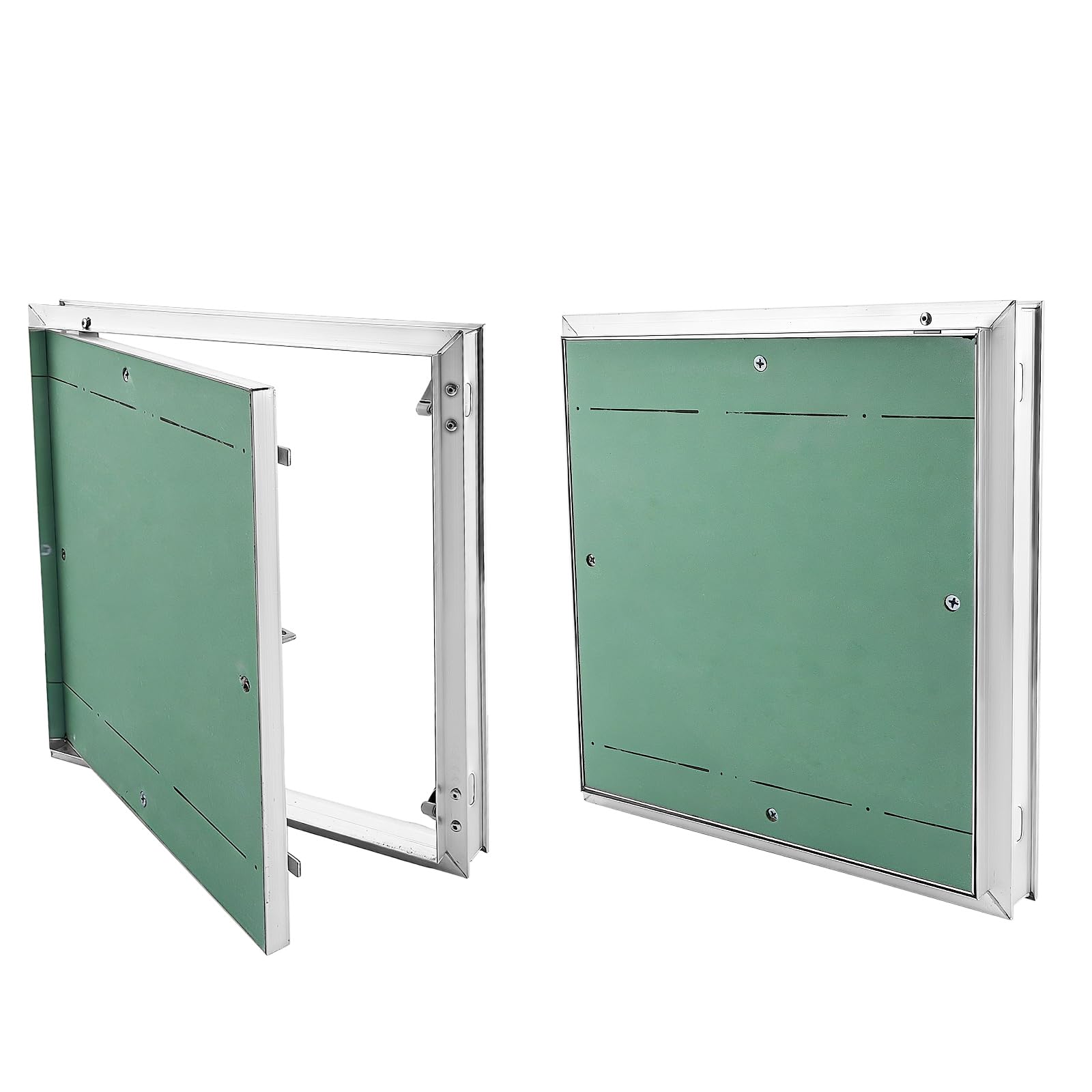Trampilla Pladur 30 cm, Tapa Registro Pladur de Aluminio con Placa de Yeso Verde, Puerta Revision Empotrada para Techo, Pared, Fontaneria y Electricidad
