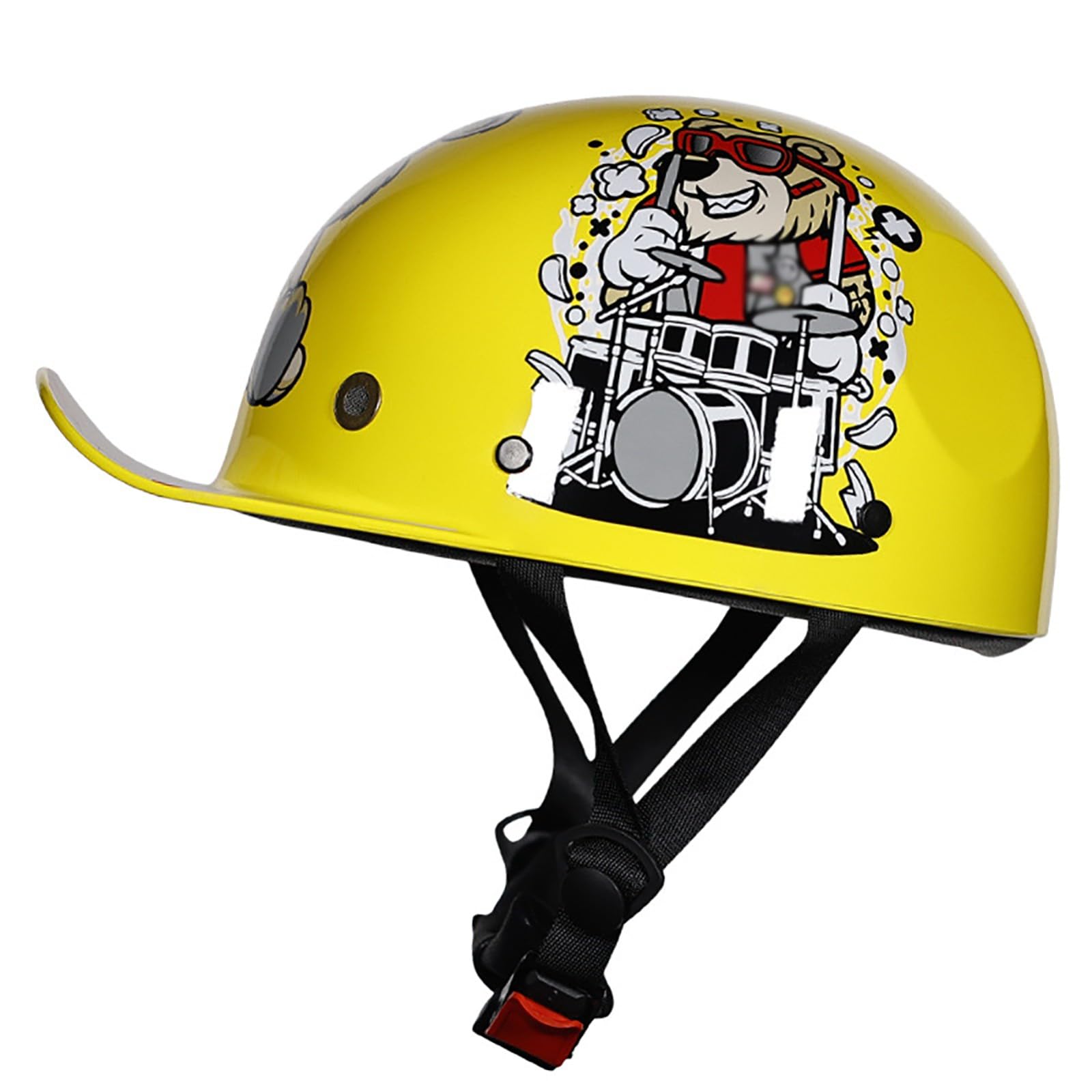 Cascos para Niños Casco De Motocicleta Vintage Casco De Media Carcasa con Gorra De Béisbol Vintage para Niños Y Niñas Casco De Ciclomotor Scooter Diseño De Dibujos Animados Lindo
