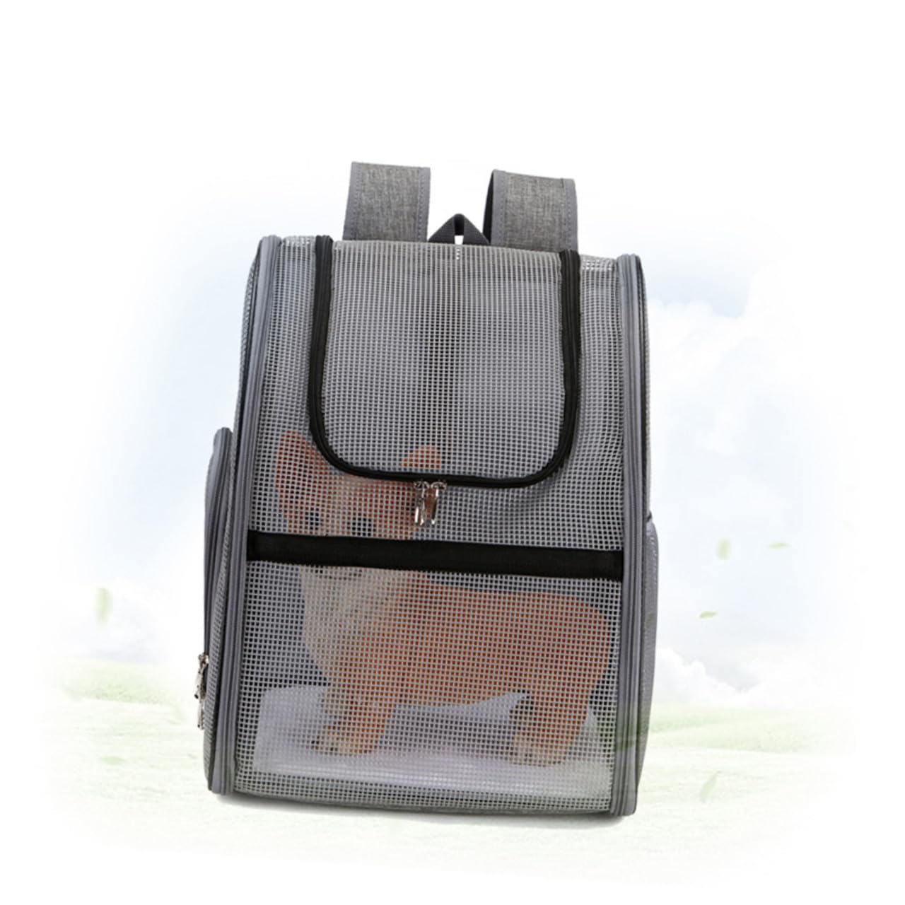 DOITOOL 1pezzi Zaino per Animali Domestici in Rete Traspirante Borsa Tracolla Portatile per Gatti e Cani Materiale Poliestere Resistente e Pratico