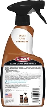 Weiman Leather Cleaner and Conditioner for Use on Your Couch Chair Purse Wallet Shoes Boots Saddle Belt Jacket Car Seat