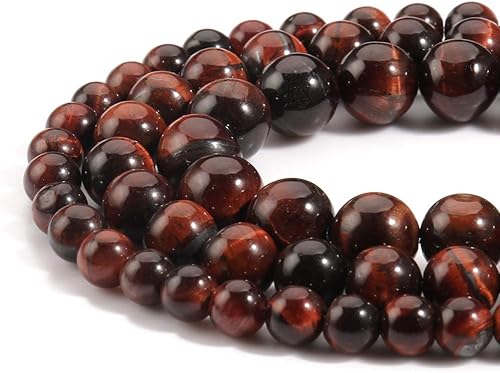 45 cuentas de ojo de tigre rojo de 0.31 pulgadas (0.315in), cuentas redondas sueltas para hacer joyas