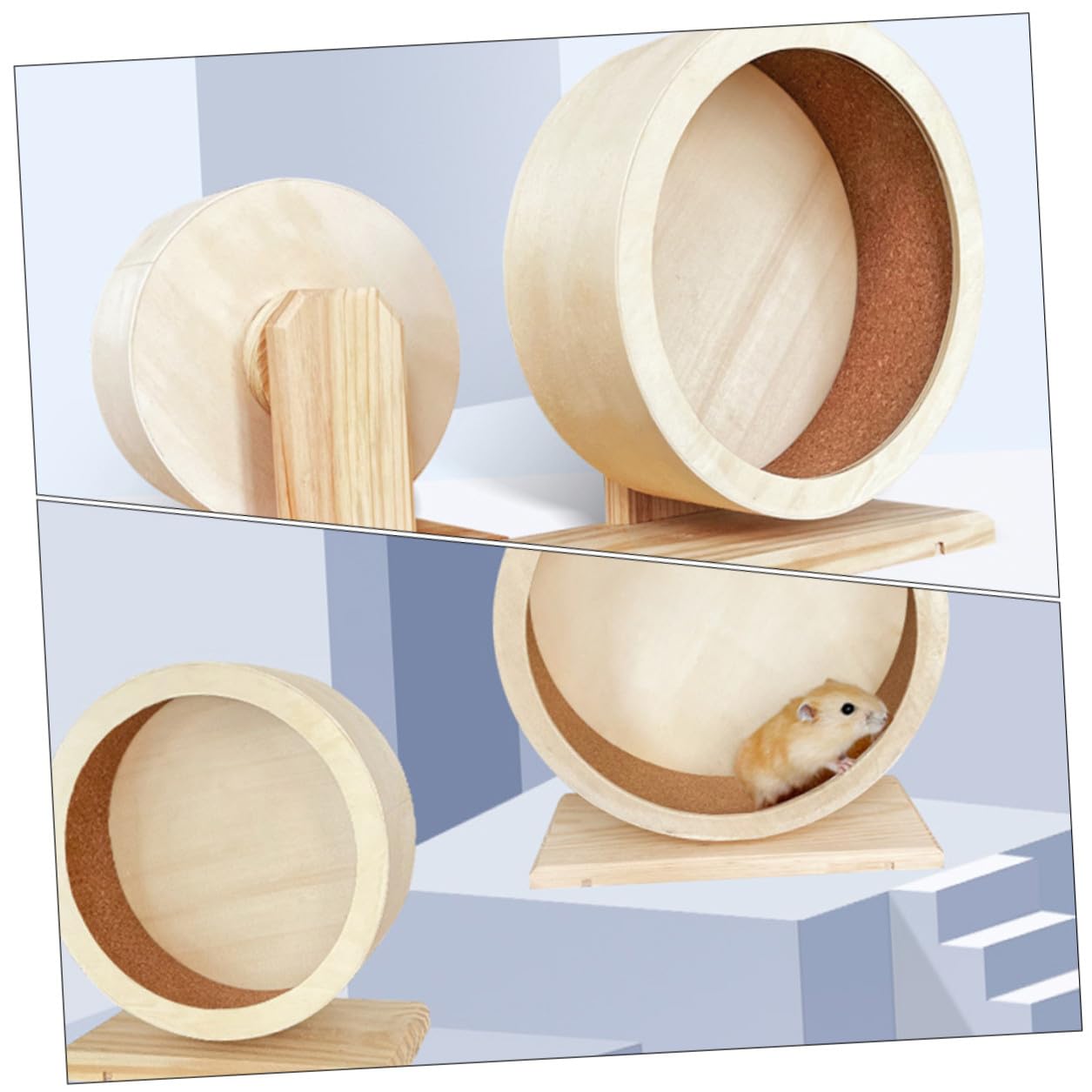 Leises Hamsterrad Spielzeug für Hamster, Klein und Khaki