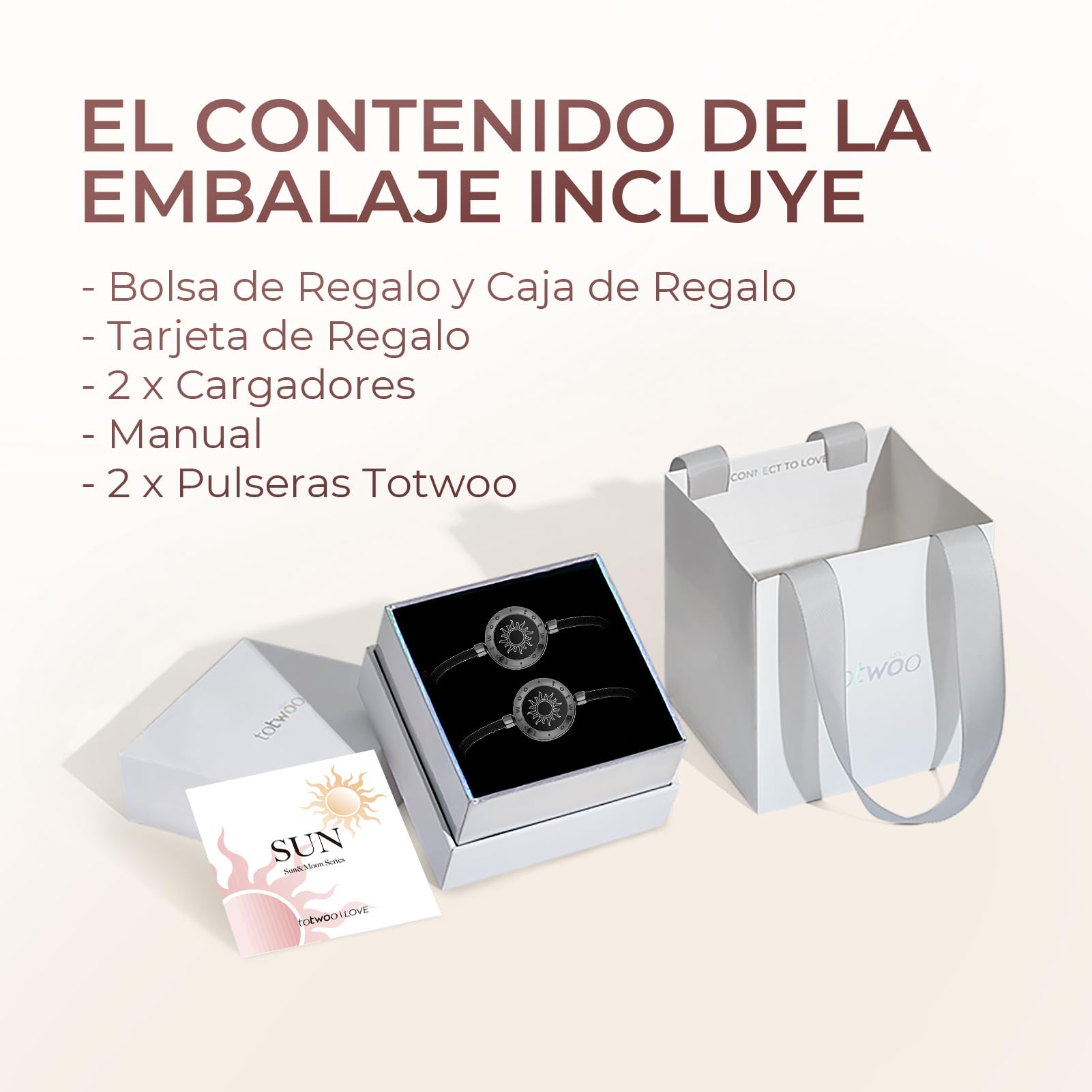 TOTWOO Pulseras Inteligentes de Pareja, Toque, Vibración e Iluminación a Distancia, Emparejamiento Bluetooth Uno a Uno por App, Regalo para Parejas a Distancia, Acero Inoxidable 316