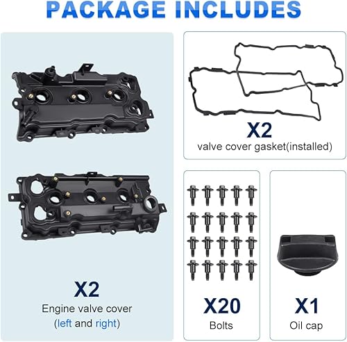 Miniatura 7 de WATERWICH Cubierta de válvula de motor con junta y pernos compatible con Nissan Maxima 2009-2020 Nissan Altima 2014-2018 Nissan Pathfinder 2015-2016