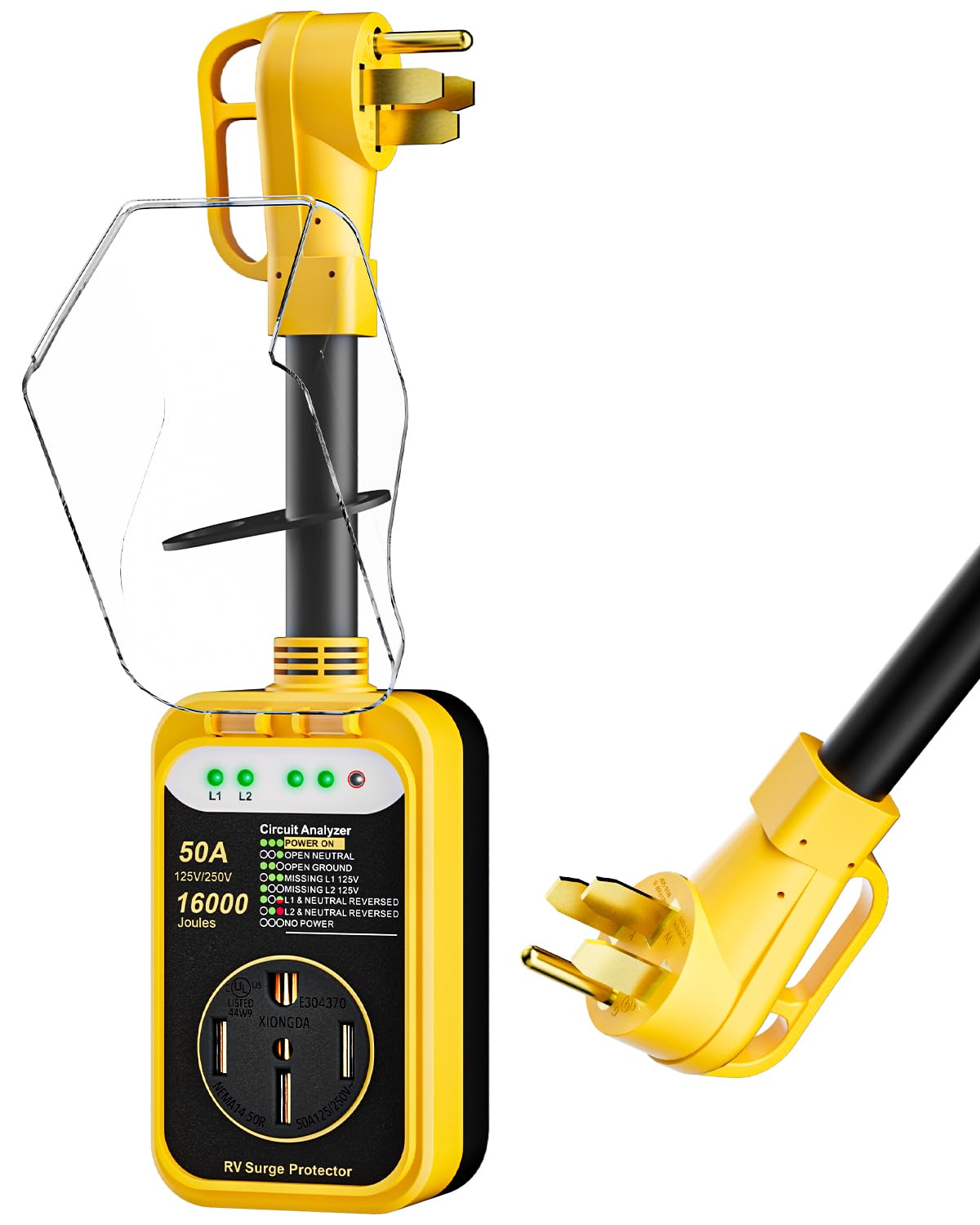 RV Surge Protector 50 Amp,16000 Joules Circuit Analyzer for Camper