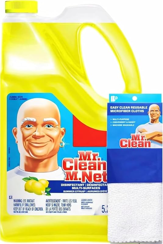 Multi-Surfaces Summer Citrus Liquid Cleaner, 176 Fl Oz | with Easy Clean Cleaning Cloth