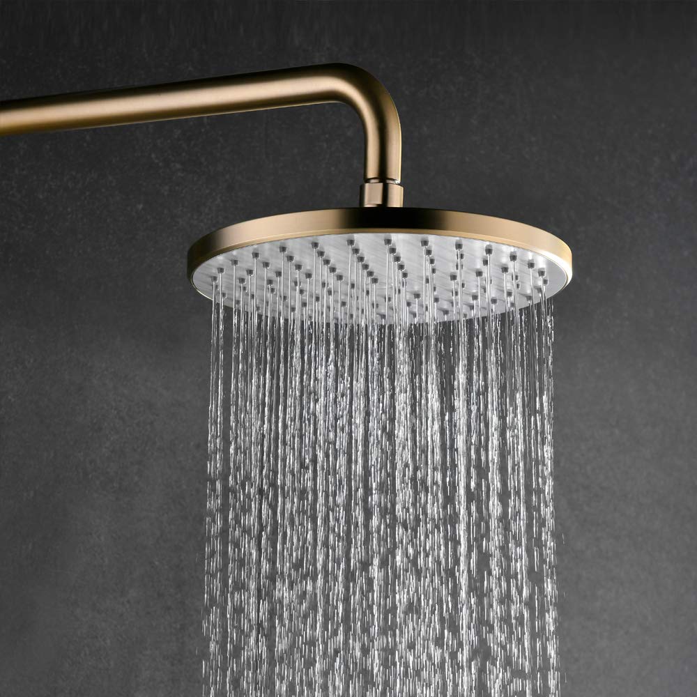 Set Miscelatore per di rubinetteria per Doccia, Miscelatore per Doccia Esterno, Doccia con riempitore per Vasca a Cascata, soffione Doccia da 10", valvola deviatrice in Ottone, colonn