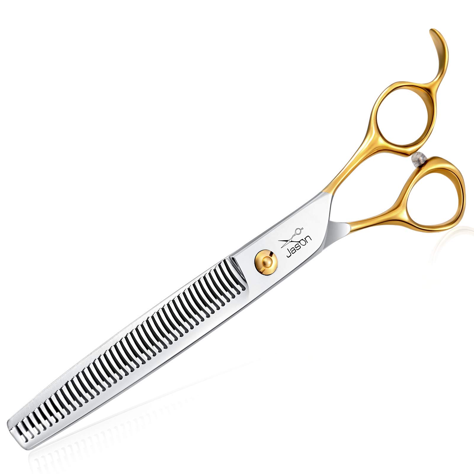 JASON 7.5" Curved Dog Grooming Scissors, Cats Grooming Shears Pets Trimming Kit for Right Handed Groomers, Sharp, Comfortable, Light-Weight Shear