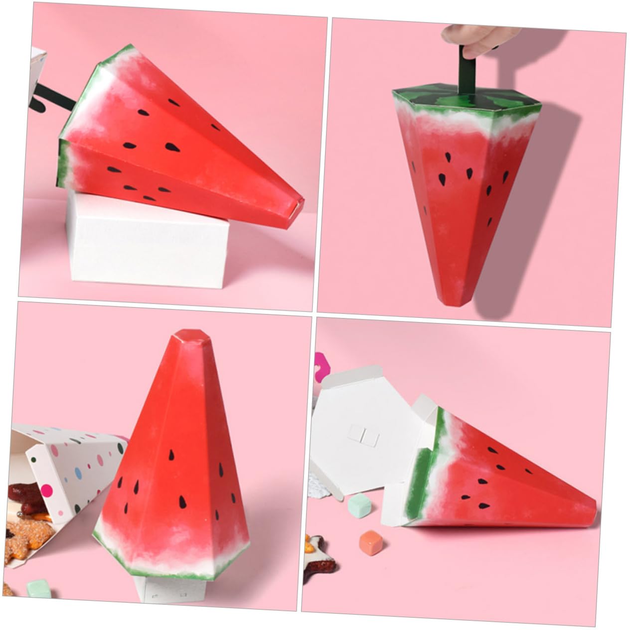 25 Pcs Candy Box Wedding Candy jar Fruit Treat Bags Watermelon Party Favor Bags Party Favors Holder Birthday Party Treat Bags Snack containers for Kids Umbrella Baby Paper Bag