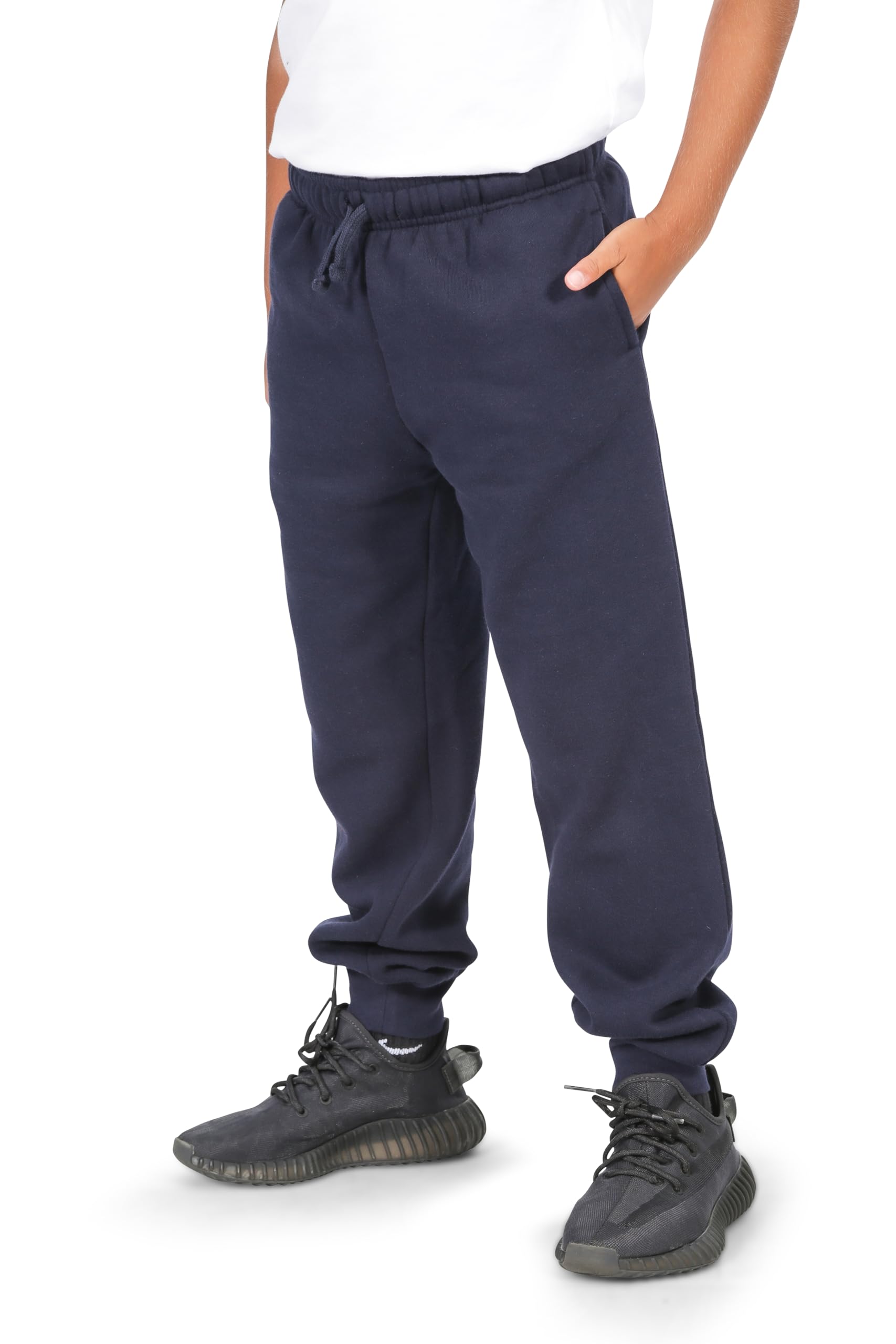 EVERYDAY KIDS Boys Cotton Fleece Sweatpants Joggers with Pockets; Boys Athletic Sweat Pants - Soft and Breathable Cotton Rich