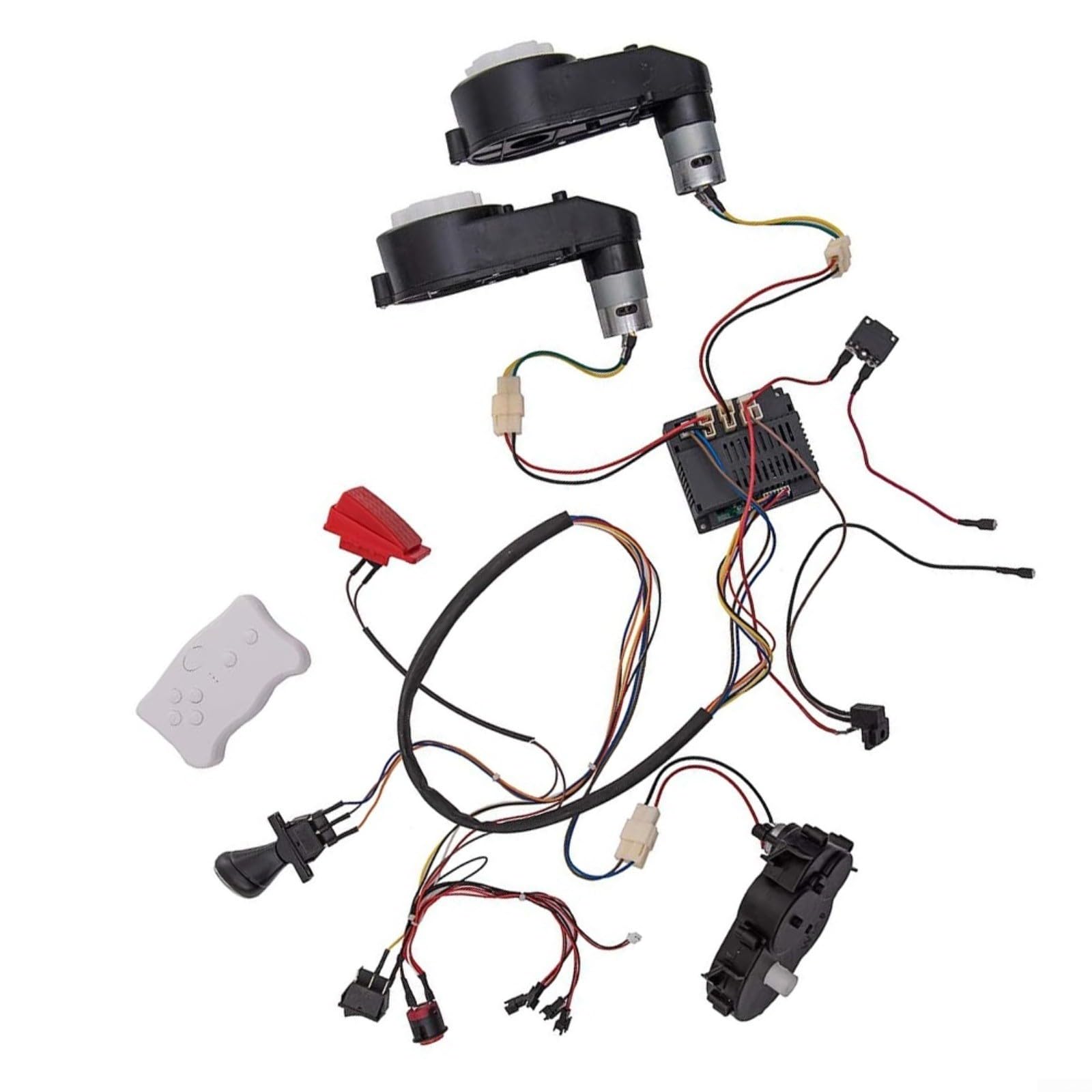 Weelye Kit di conversione fai da te 12 V per auto elettriche per bambini con telecomando, cablaggio, interruttori e motore, set completo per la modifica di veicoli giocattolo con telecomando genitori