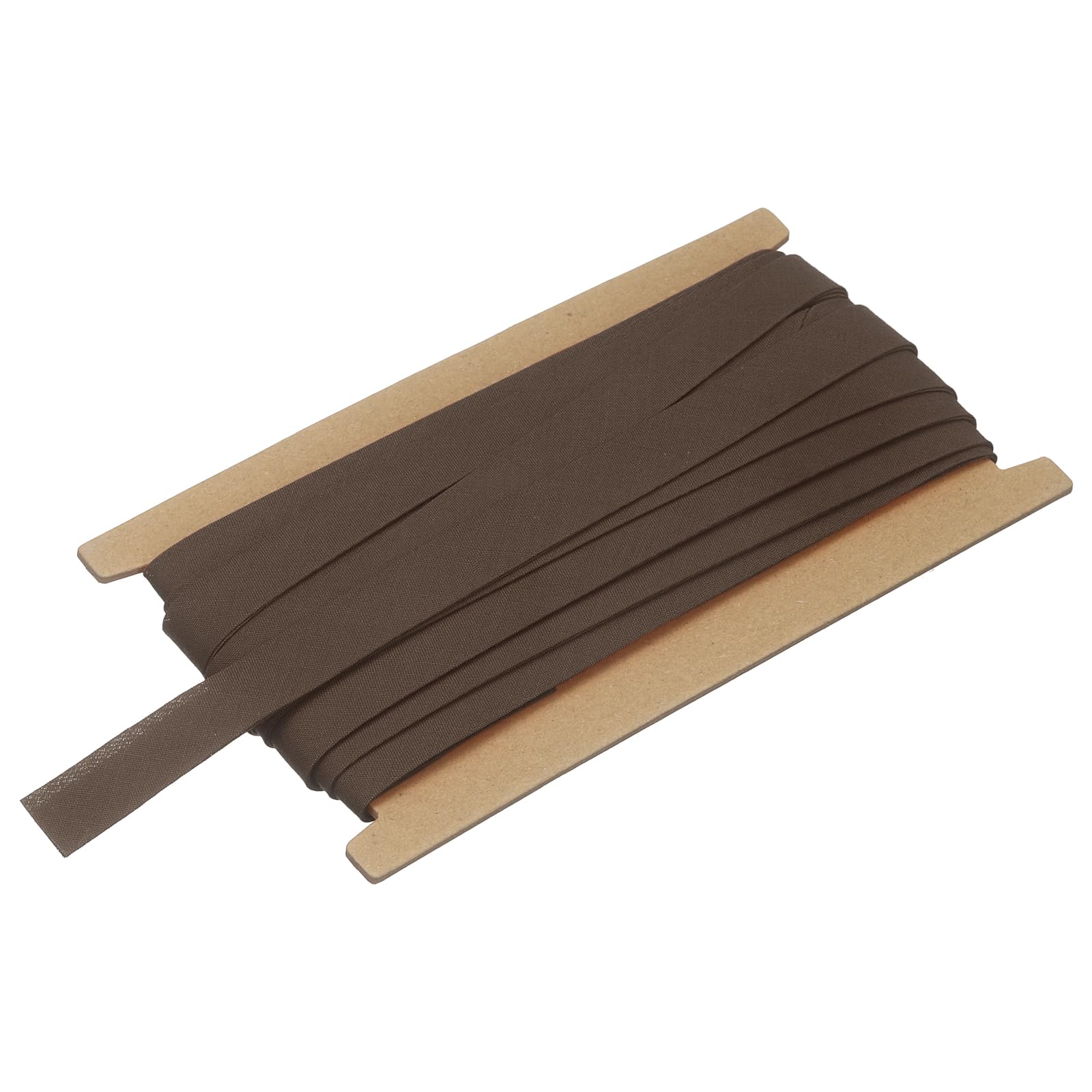 sourcing map 5/8 Inch Double Fold Bias Tape, Polyester Continuous Bulk Bias Tape for Sewing, Seaming Quilting Hemming Binding Crafts (Brown 10 Yards)
