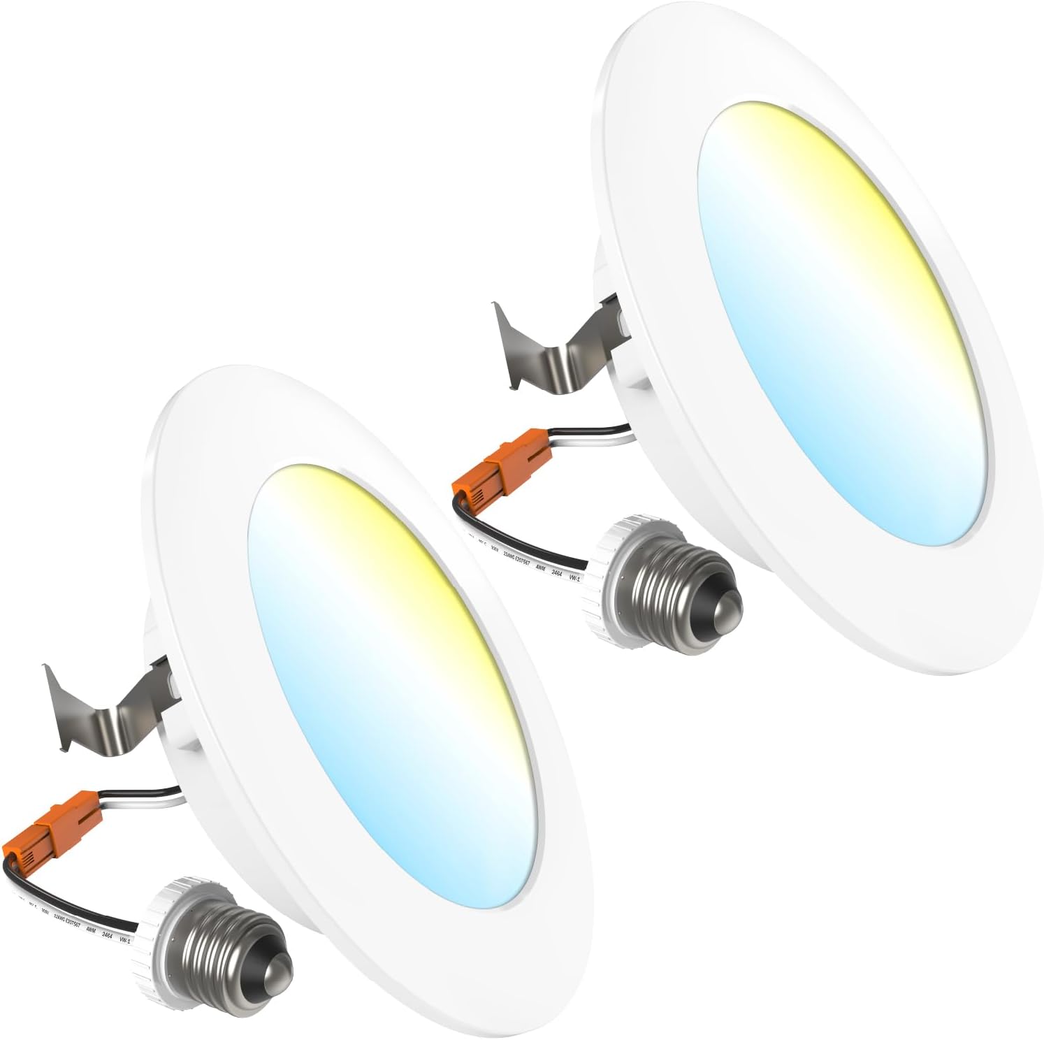 Sunco 4 Inch LED Flat Recessed Light, Retrofit Ceiling Can Lighting, 800 LM, Selectable CCT 2700K/3000K/4000K/5000K, Dimmable, 10W=60W, 50,000 Lifetime Hours UL 2 Pack