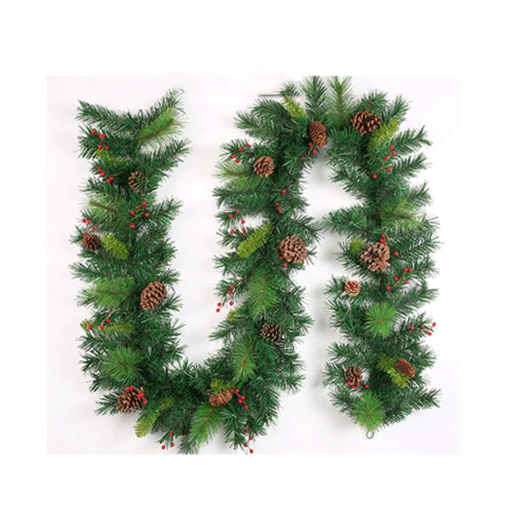 Artificial Wreath Christmas Garland Pine Needle Encryption Christmas Decorationsfor Windows, Balconies, Christmas Trees, Doorways 2.7m/8.8ft Wreath For Front Door (Color : Pink-no led) (Purple) (Bro