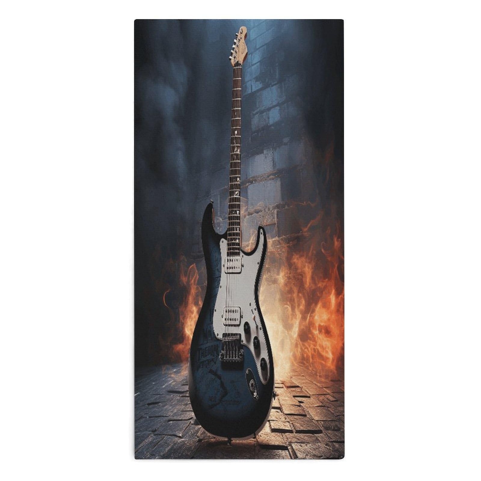 Fodpand Style Electric Guitar Microfiber Towels, Decorative Bath Towel Soft & Lightweight, Hand Towels Multipurpose Use For Bathroom, Pool, Gym, Spa, And Hotel Use