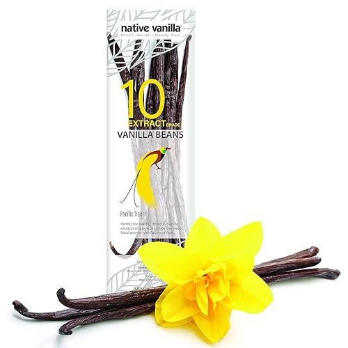 Native Vanilla Granos de vainilla de Tahití de grado B 10 cápsulas enteras de extracto de alta calidad para chefs y hornear cocinar y hacer
