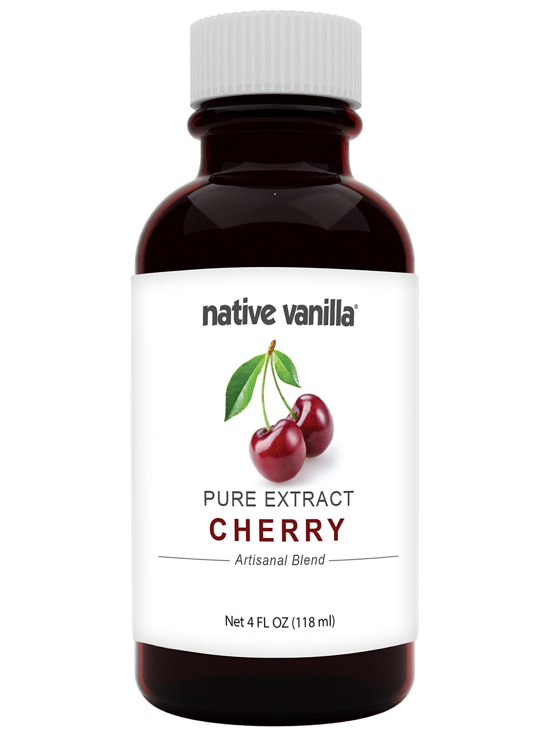 Native Vanilla - Pure Cherry Extract - 4 Fl Oz - Perfect for Cooking, Baking, and Dessert Crafting