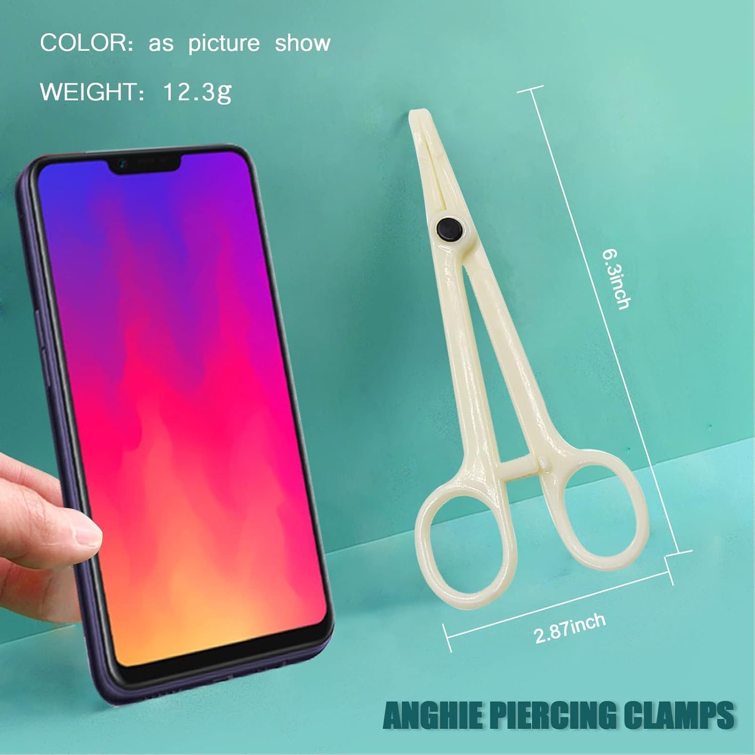 25Pcs Disposable Piercing Clamps, Body Piercing Clamps Professional Rounded Slotted Clamp Plier for Ear Nose Lips Navel Tongue Belly Septum Piercing Kit Piercing Tools