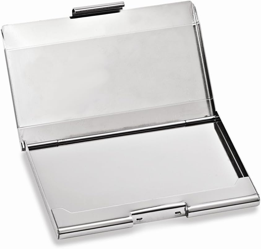 Jewels By Lux Nickel-Plated Matte & Polished Business Card Case