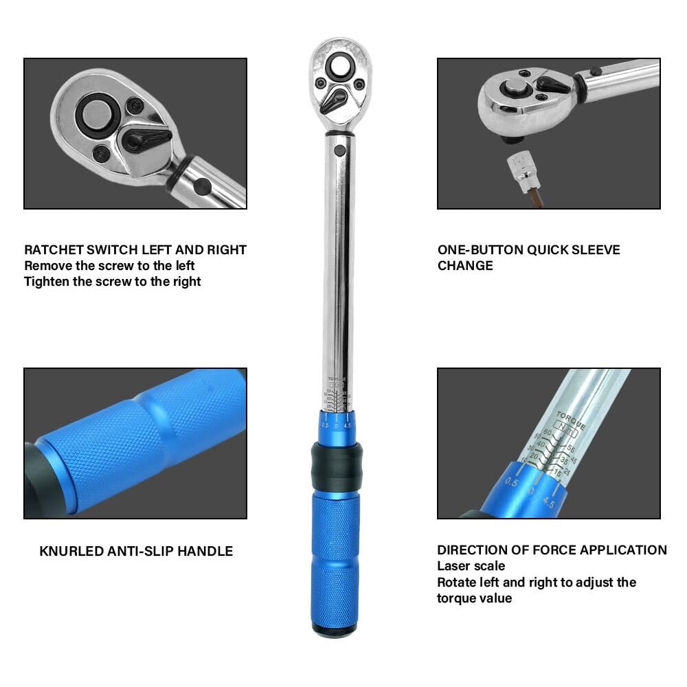Klucze dynamometryczne Klucz dynamometryczny 3/8 "7 sztuk/zestaw 10-60N. m z magnetycznym gniazdem świecy zapłonowej do naprawy silnika samochodowego