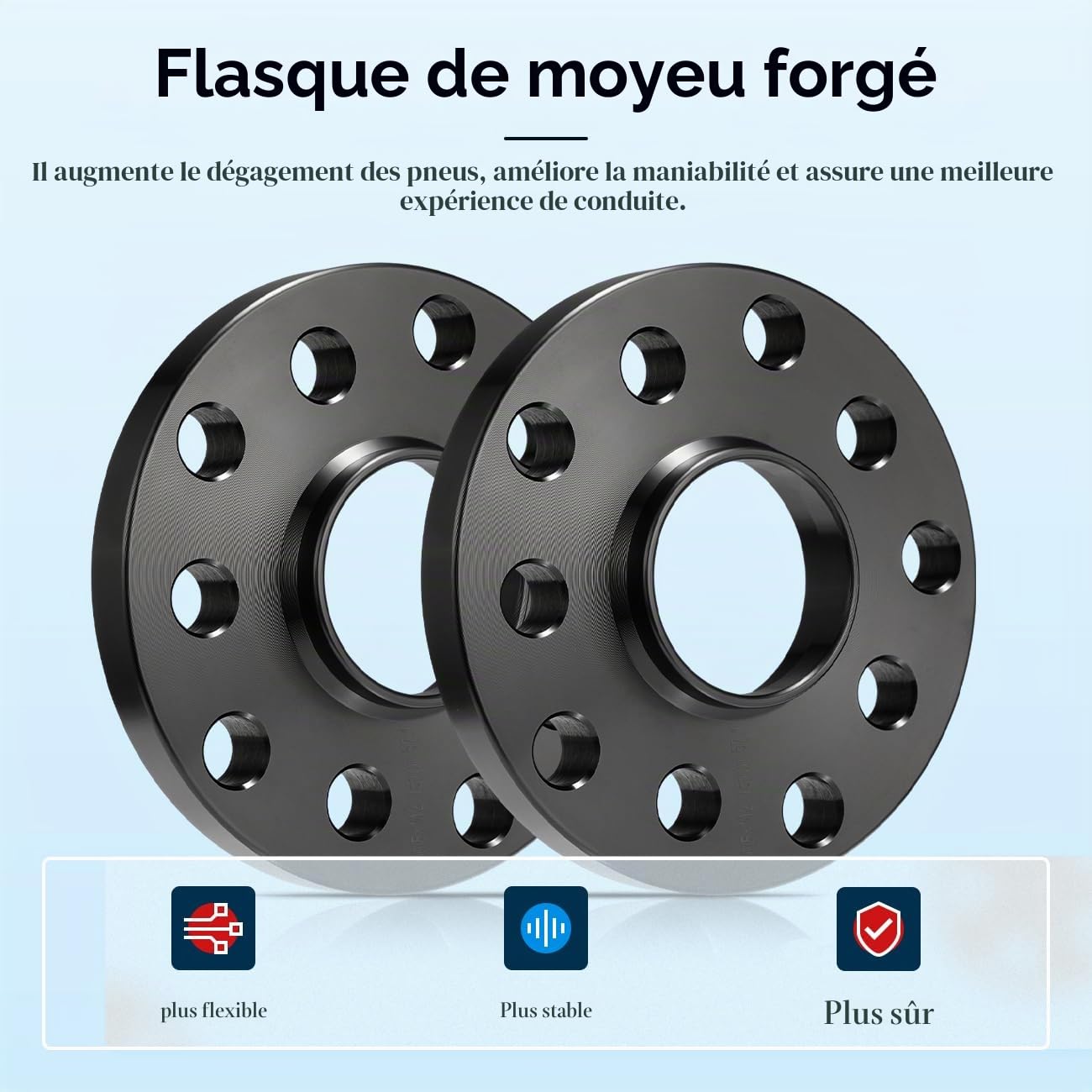 GEARMONSTER Élargisseur de voie, ensemble de rondelles de 2x15 mm, LK: 5x100 & 5x112 mm NLB: 57,1, élargisseurs de voie de 30 mm avec 10 écrous de roue M14x1,5x45 mm