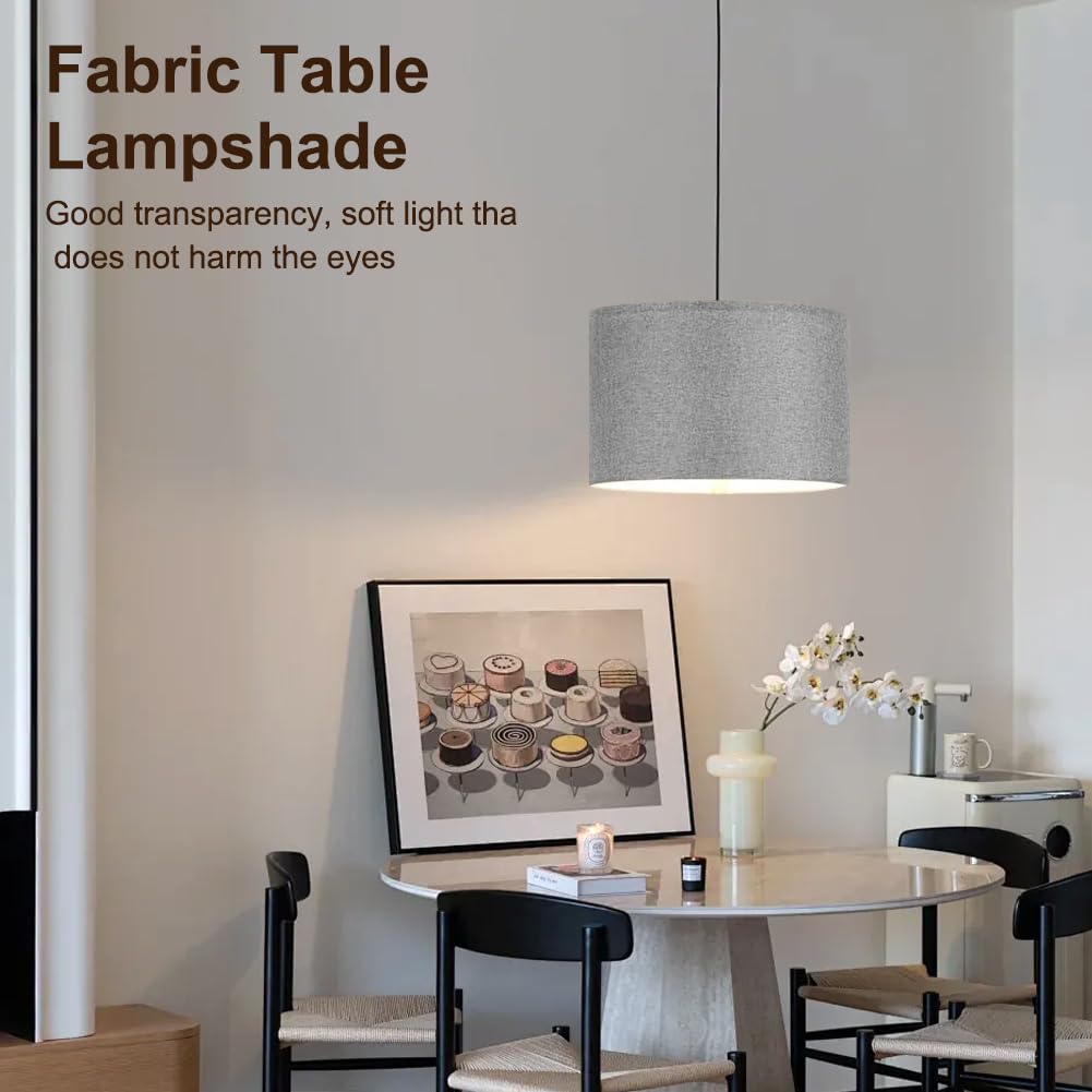 Eylkeup Stoffen lampenkap, lampenkap, hanglamp voor tafellamp, wandlamp, bedlampje en staande lamp, natuurlijk linnen, hardcover, handgemaakt, 30 x 20 x 20 cm (grijs Eylkeup Stoffen lampenkap, lampenkap, hanglamp voor tafellamp, wandlamp, bedlampje en staande lamp, natuurlijk linnen, hardcover, handgemaakt, 30 x 20 x 20 cm (grijs