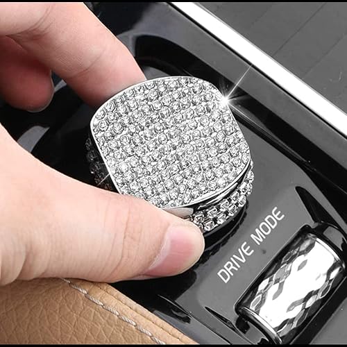 Miniatura 3 de Botón de arranque central de control de la cabeza de la perilla decorativa de lentejuelas cubierta ajuste para Volvo S60 V60 2023-2020 XC60