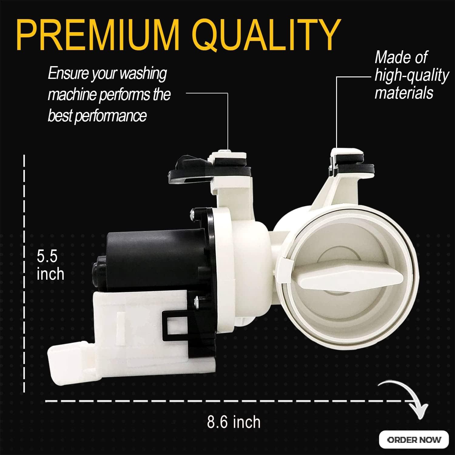 Premium Quality Washer Drain Pump with Dimensions